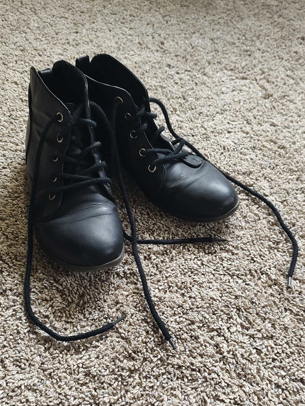 Kohl's Black Lace-Up Ankle Boots